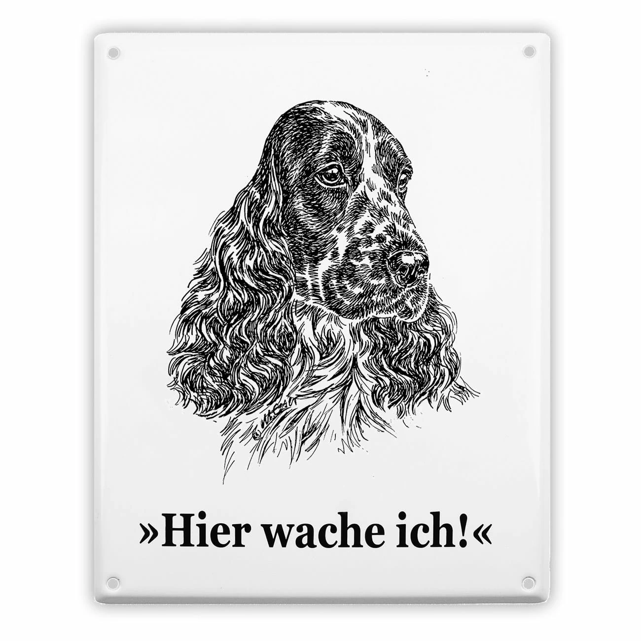 Emailleschild Cocker Sp. / Schimmel