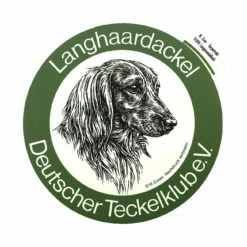 Aufkleber Rund Langhaardackel