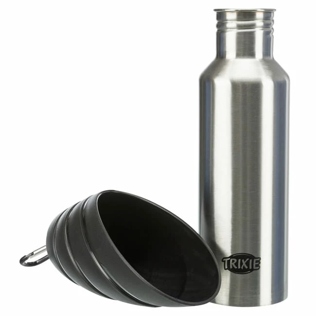 Trixie Edelstahlflasche Mit Trinknapf – Bild 3